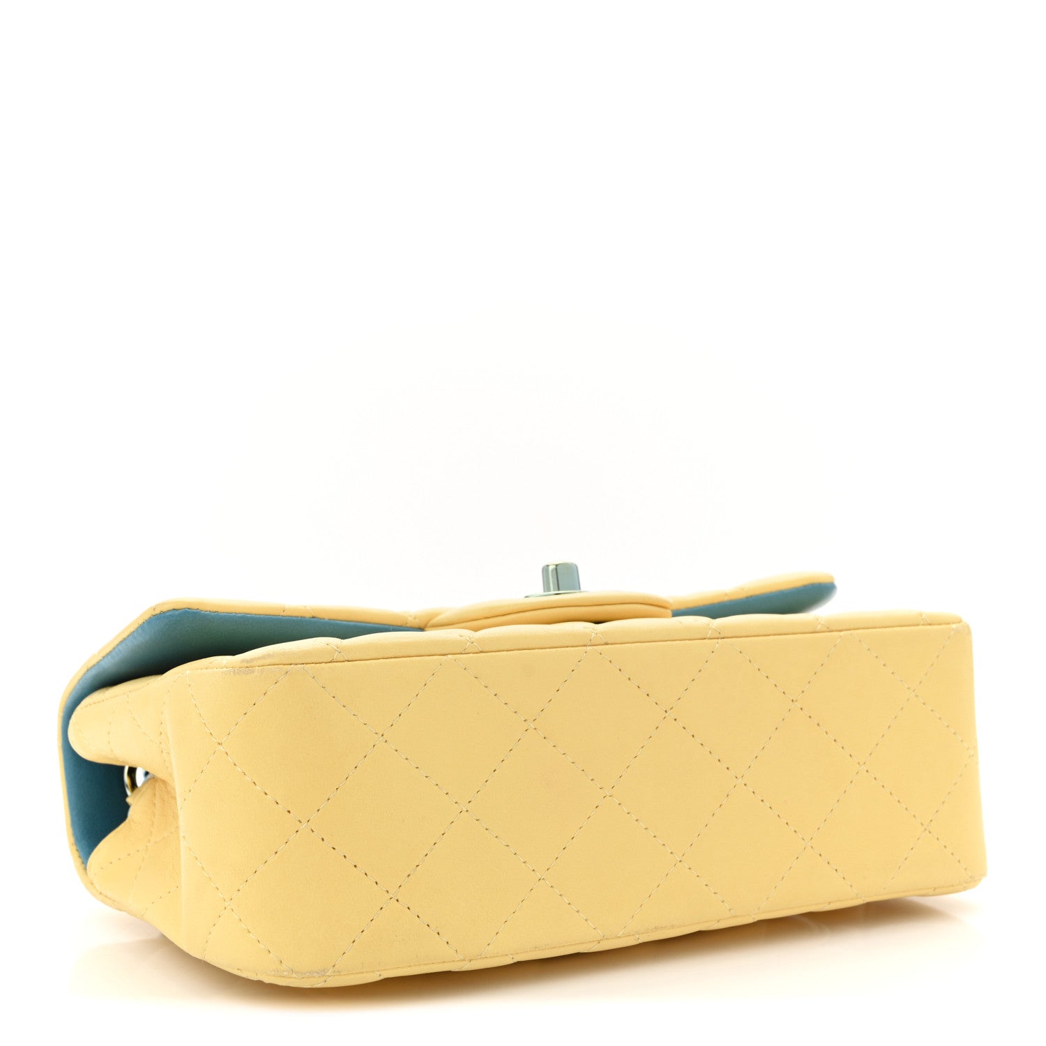 Chanel Lambskin Quilted Mini Rectangular Flap Yellow Blue 4 of 11