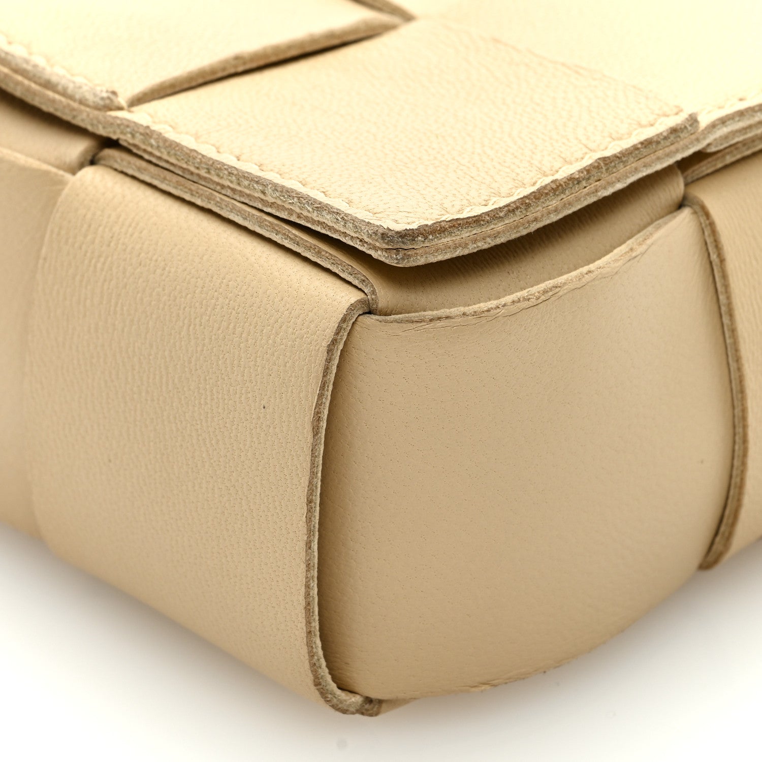 Bottega Veneta Lambskin Maxi Intreccio Candy Cassette Crossbody Bag Porridge Gold 8 of 8