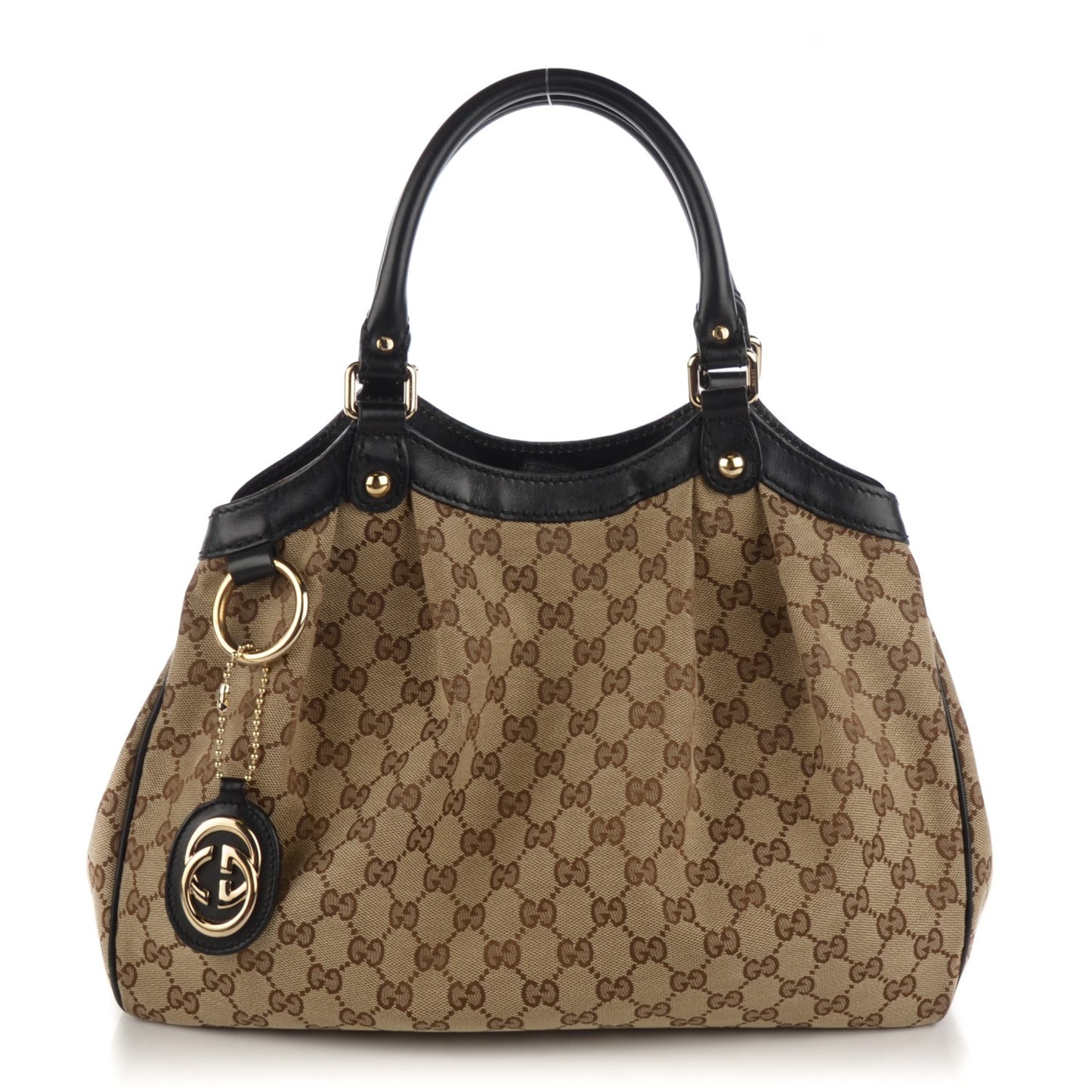 Monogram Medium Sukey Tote Beige Ebony Black