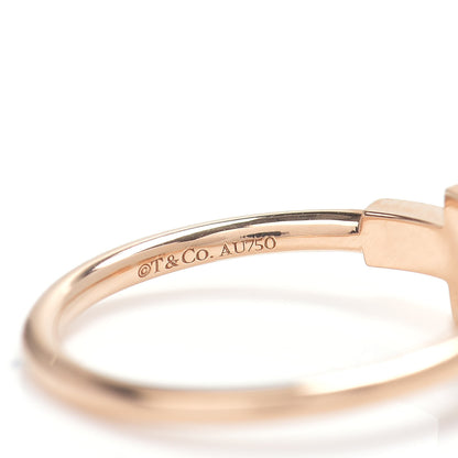 Tiffany 18K Rose Gold Diamond T Wire Ring 52 6 5 of 5