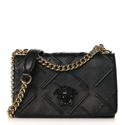 Versace Nappa Palazzo Quilted Shoulder Bag Black 1 of 8