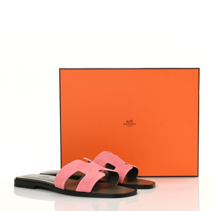 Hermes Suede Goatskin Oran Sandals 37 Rose Du Desert 9 of 9