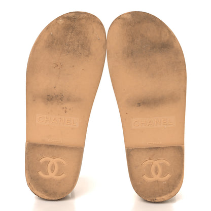 Chanel Lambskin Espadrille Sandals 37 Beige 6 of 9