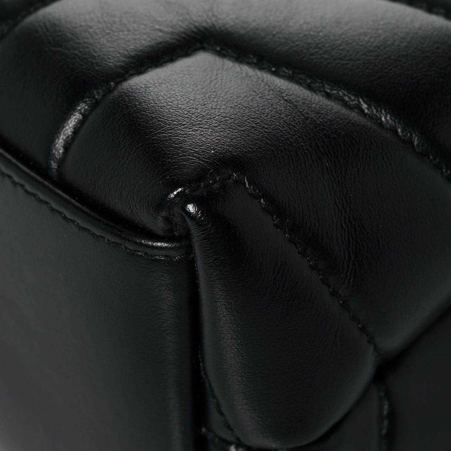 Calfskin Y Quilted Monogram Small Loulou Chain Satchel Black