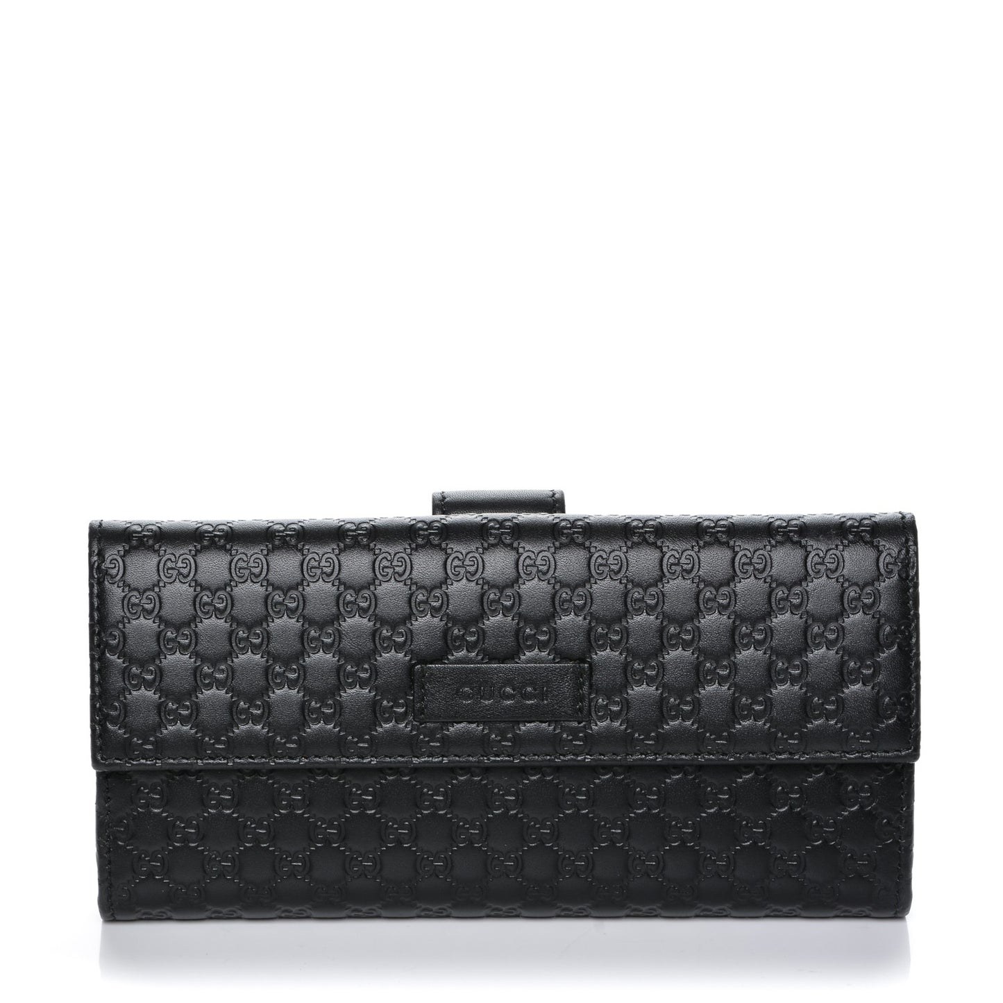Microguccissima Continental Flap Wallet Black