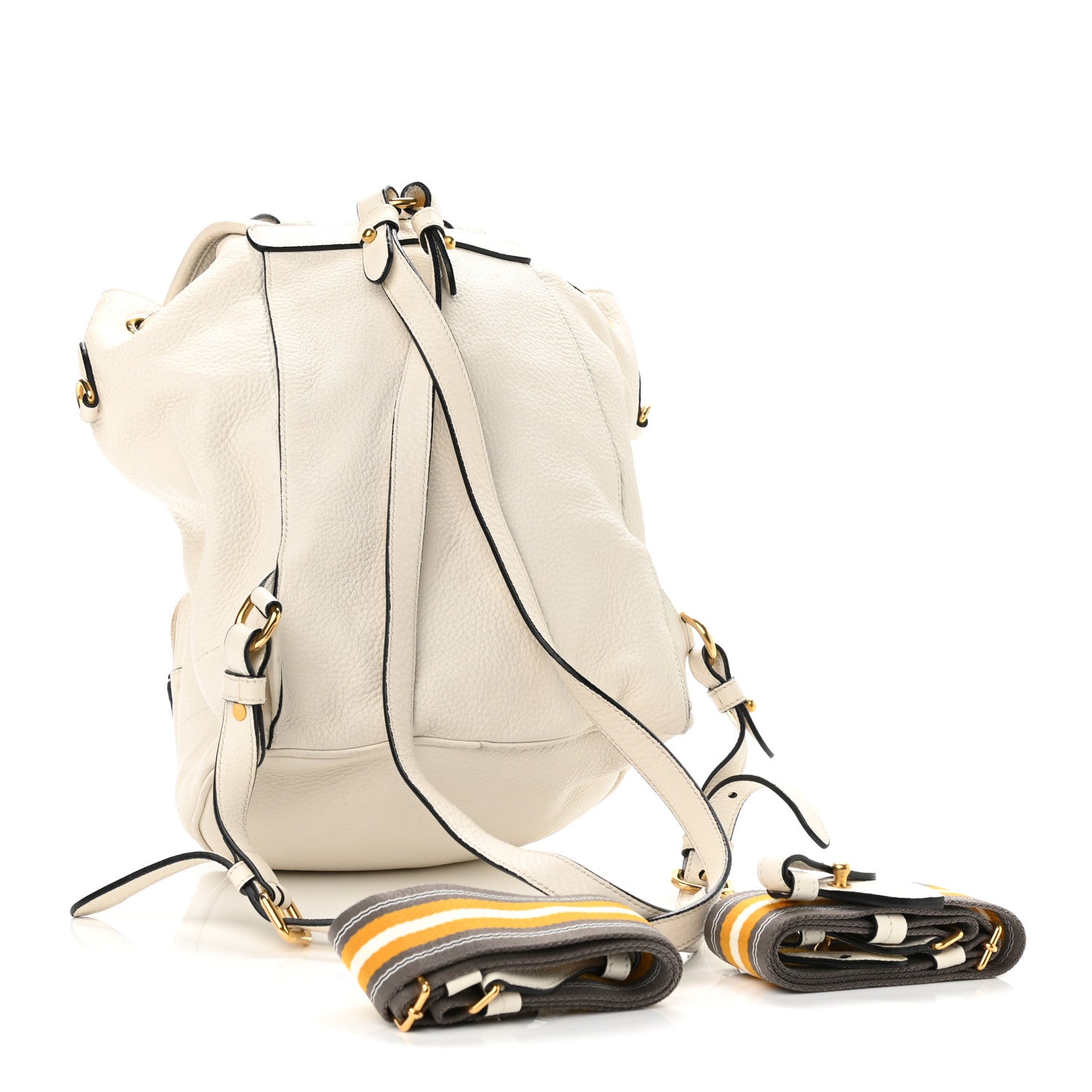Prada Vitello Daino Cinch Backpack Talco 3 of 10
