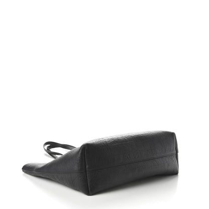 Saint Laurent Calfskin Crocodile Embossed Large Shopper Tote Black 4 of 9
