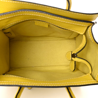 Celine Drummed Calfskin Nano Luggage Citron 5 of 18