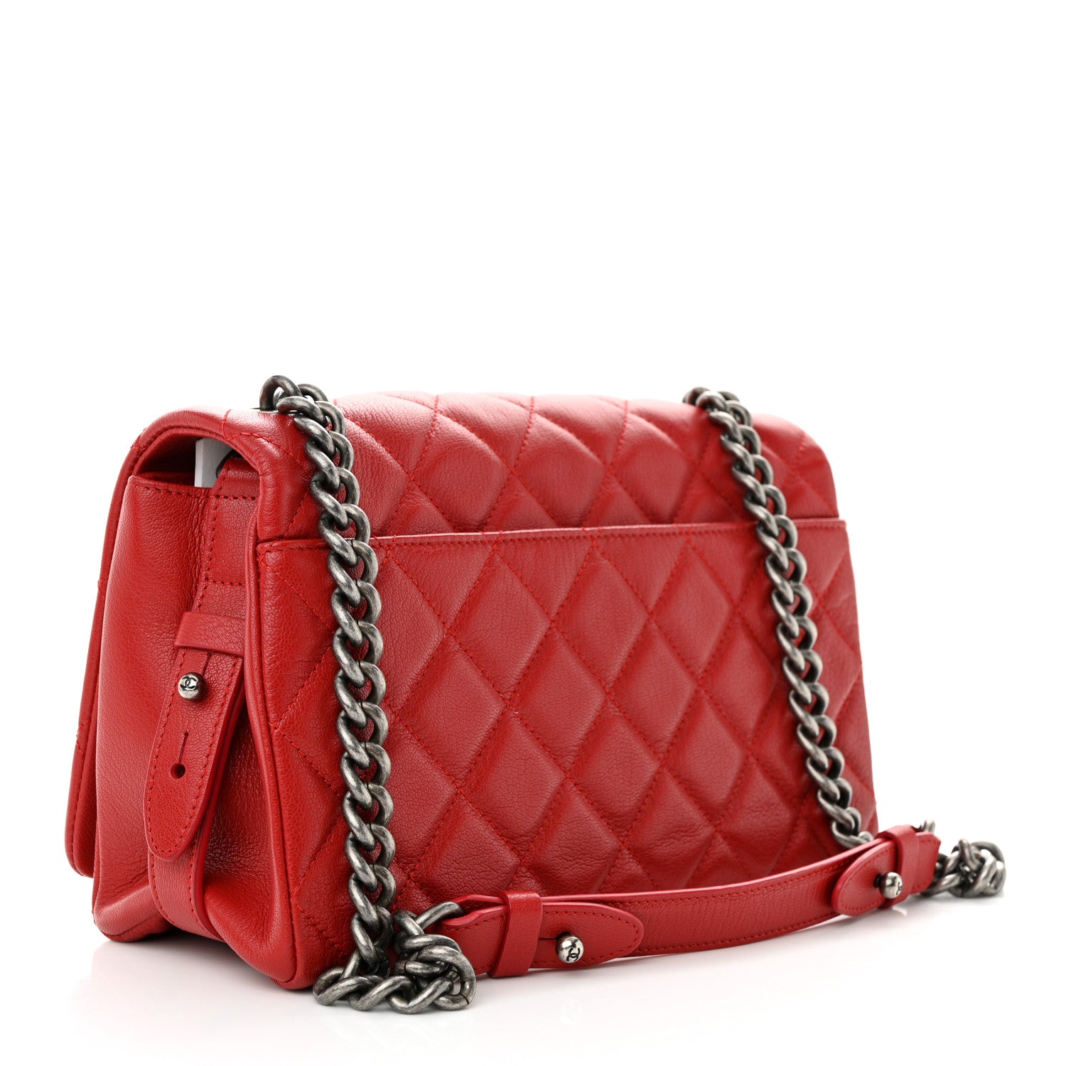 Chanel Goatskin Quilted Medium City Rock Flap Red 3 of 10