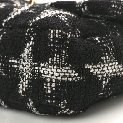 Chanel Tweed Quilted Large Chanel 19 Flap Black White 10 of 11