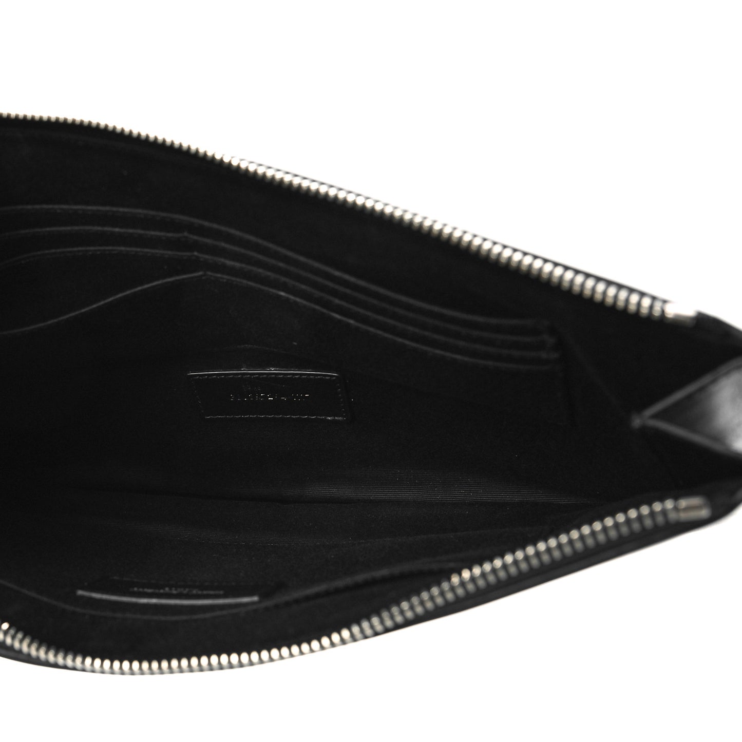 Calfskin Logo Zipped Tablet Pouch Black