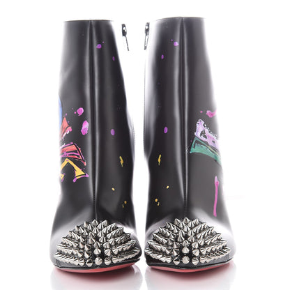 Christian Louboutin Calfskin Patent Love Is A Boot 100 Booties 40 Black 2 of 9