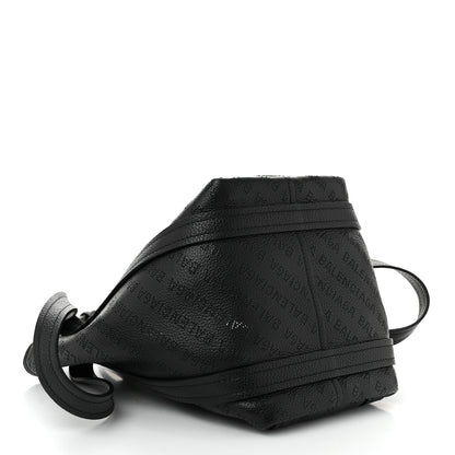 Balenciaga Grained Calfskin Logo Perforated XS Everyday North South Shoulder Tote Bag Black 4 of 10