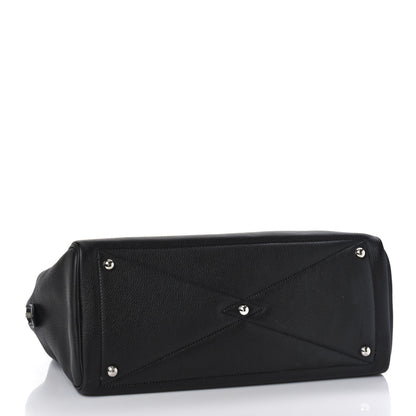 Hermes Taurillon Novillo Tressage Victoria II 35 Black Bleu Encre 4 of 8