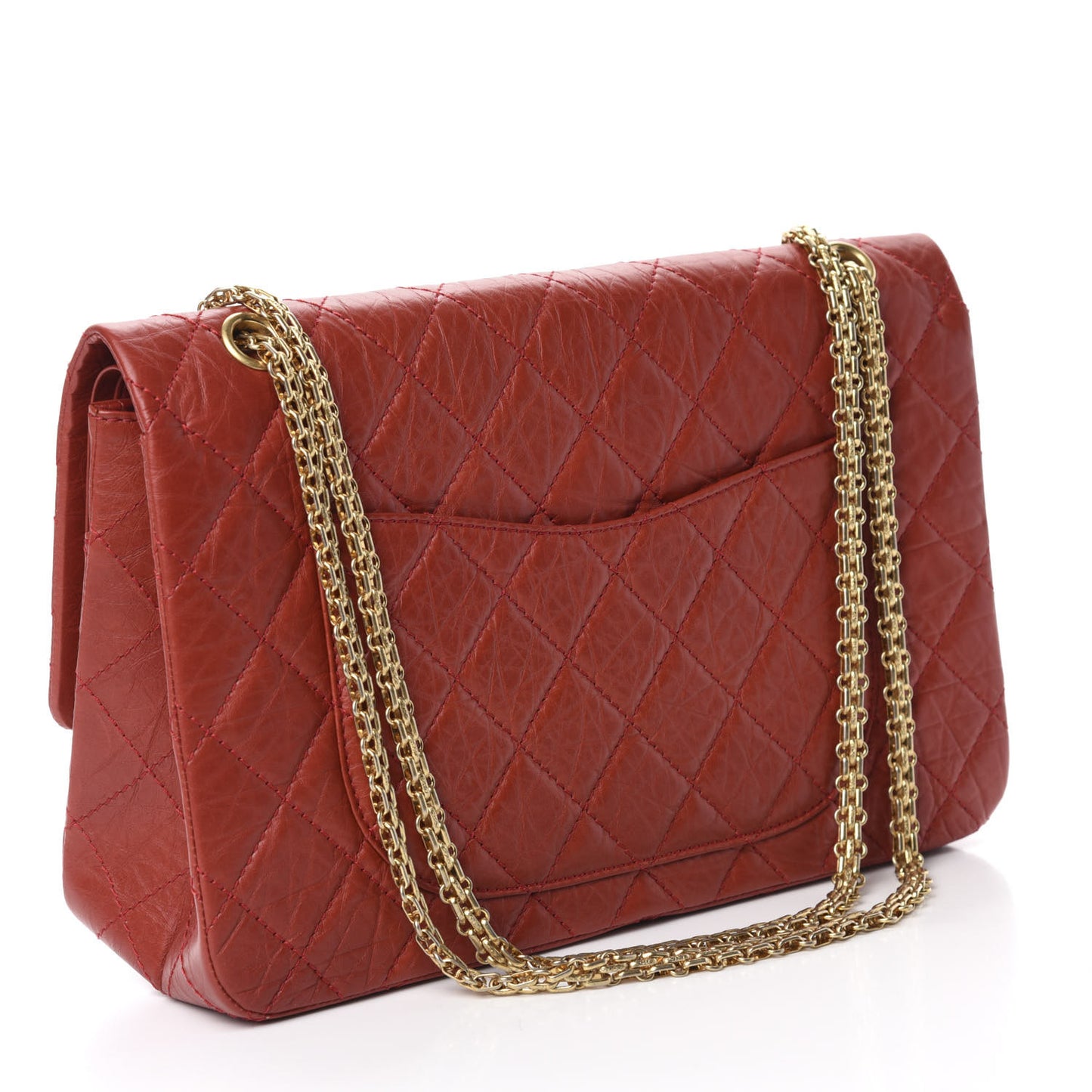Aged Calfskin Quilted 2.55 Reissue 227 Flap Red