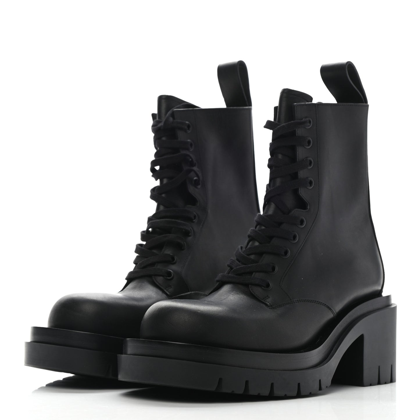 Calfskin The Lug Lace Up 30/70mm Ankle Boots 36 Black
