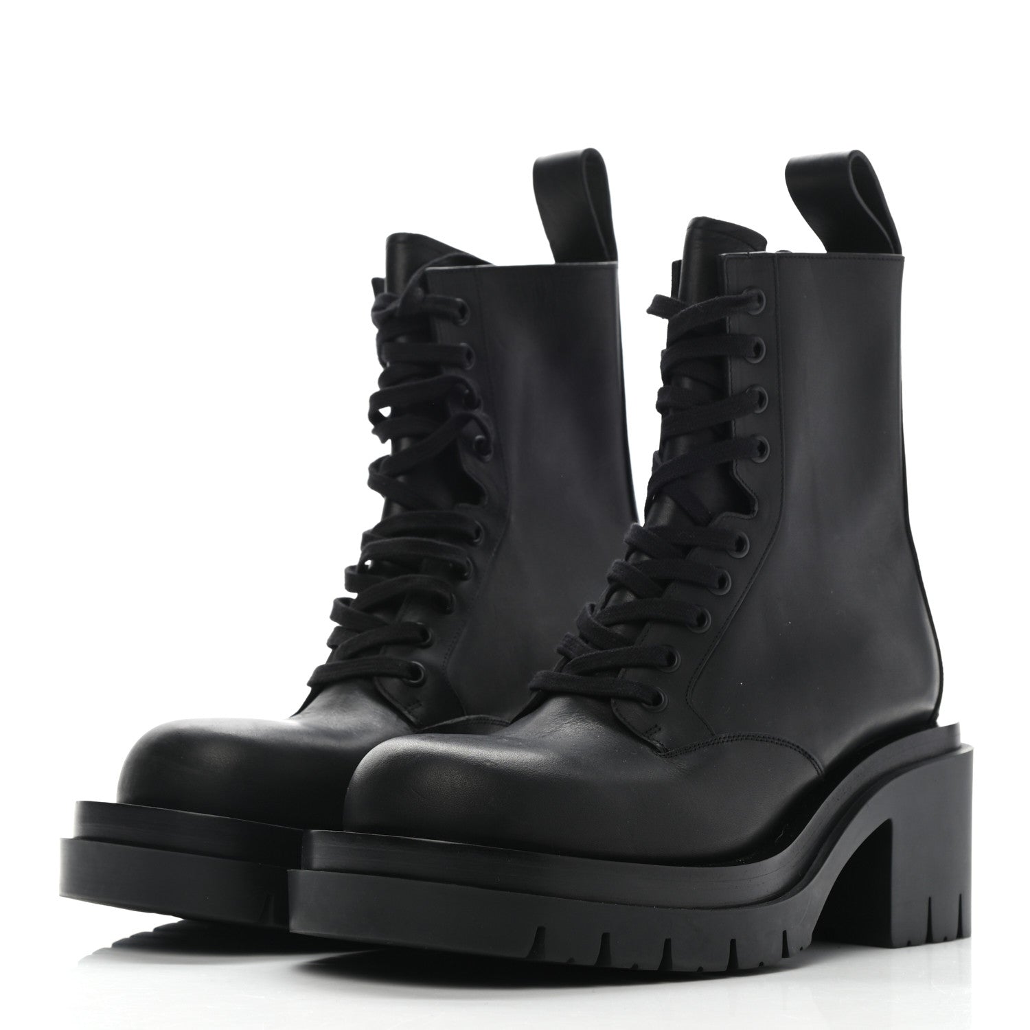 Bottega Veneta Calfskin The Lug Lace Up 30/70mm Ankle Boots 36 Black 3 of 8