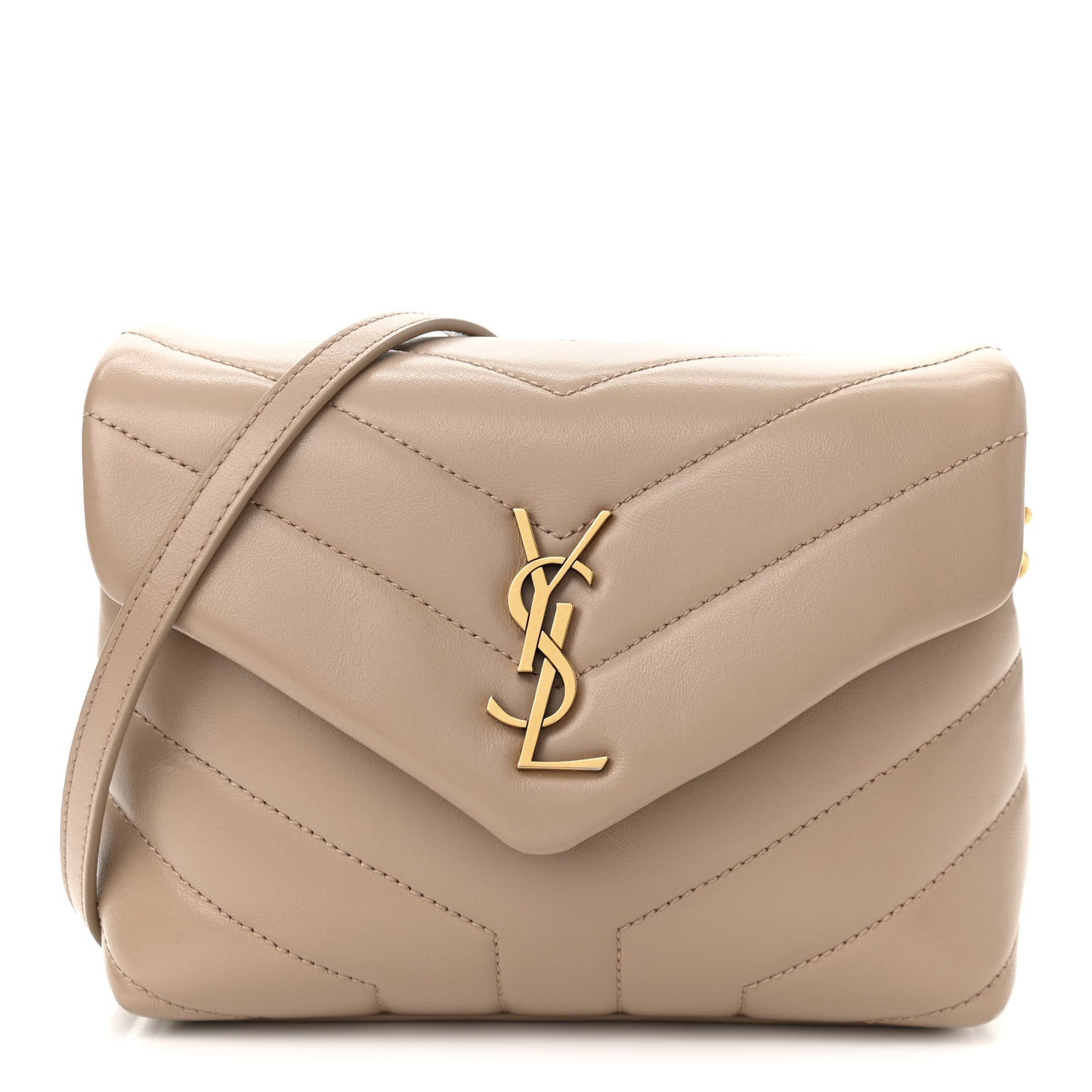 Calfskin Y Quilted Monogram Toy Loulou Crossbody Bag Latte