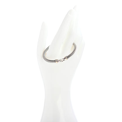 David Yurman Sterling Silver 18K Yellow Gold 5mm Cable Classic Buckle Bracelet 2 of 4