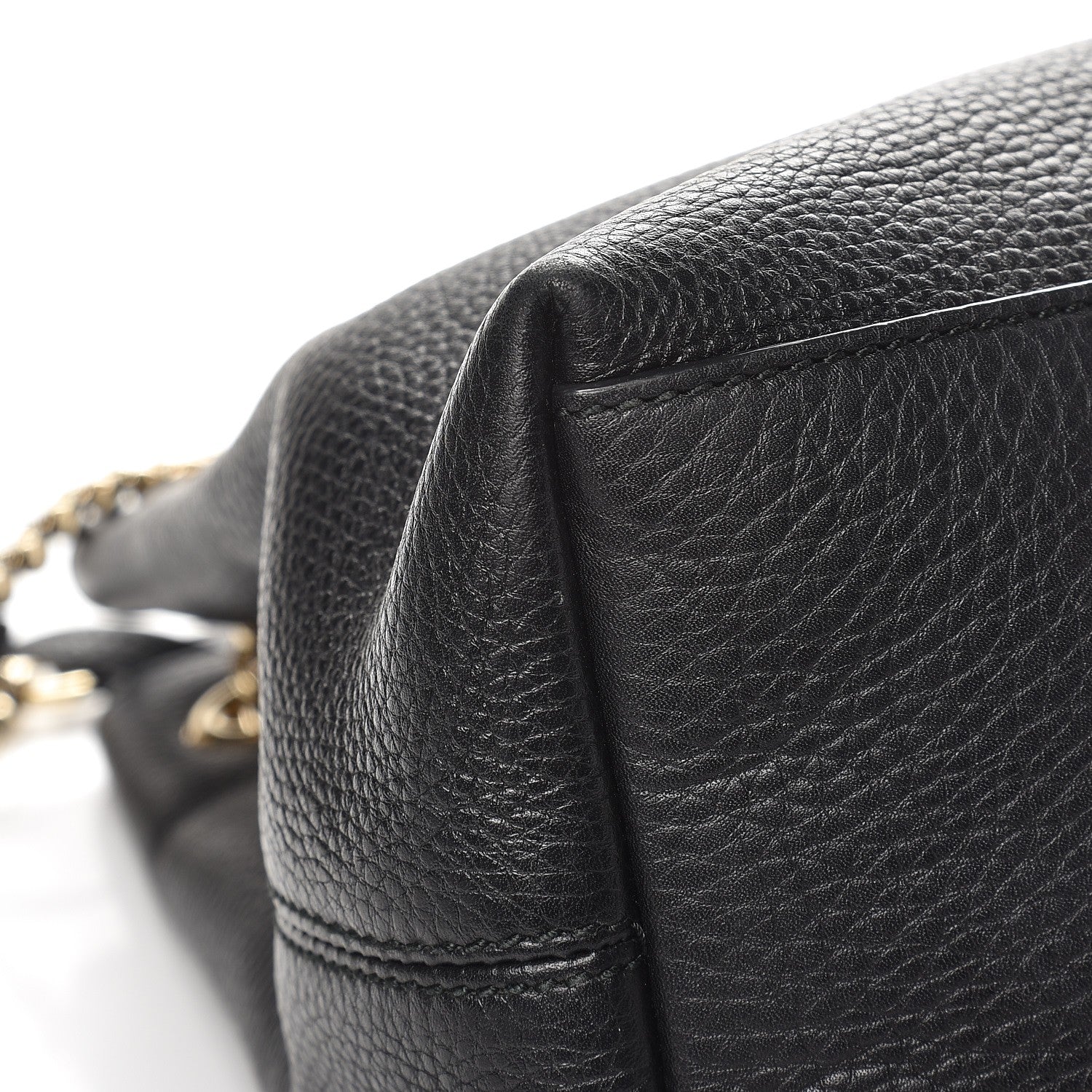 Gucci Pebbled Calfskin Medium Soho Chain Shoulder Bag Black 8 of 9