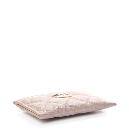 Chanel Iridescent Caviar Quilted Card Holder Beige 4 of 8