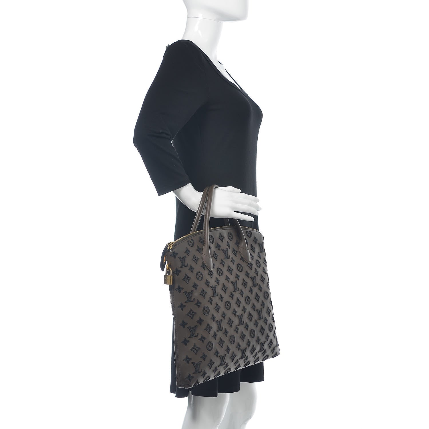 Louis Vuitton Monogram Addiction Vertical Lockit MM Brown 2 of 18