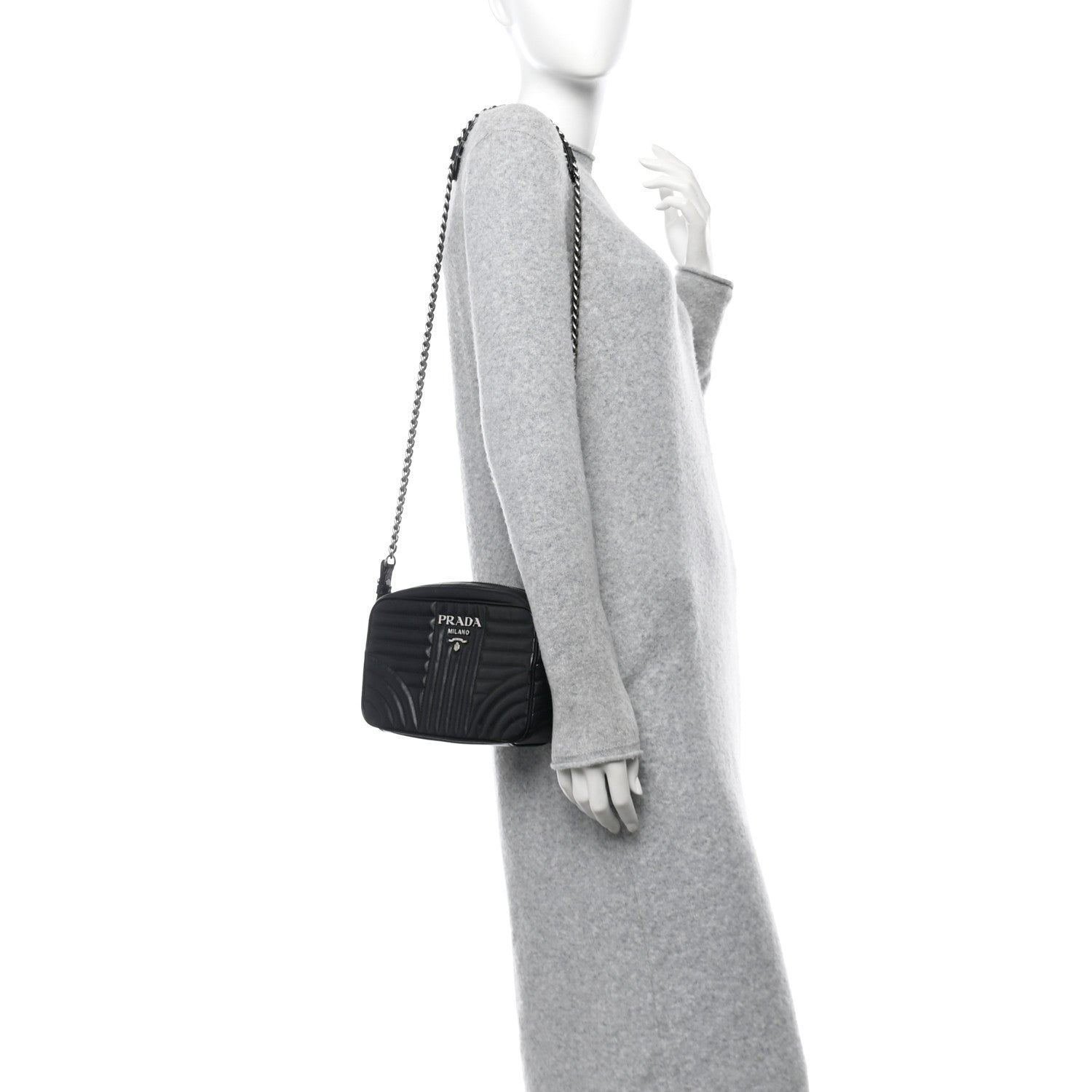 Prada Soft Calfskin Diagramme Camera Bag Black 2 of 13