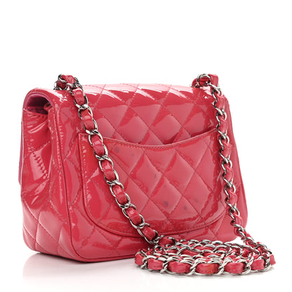 Chanel Patent Quilted Mini Square Flap Pink 3 of 12