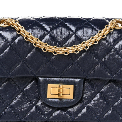 Chanel Iridescent Aged Calfskin Quilted 2.55 Reissue Mini Flap Navy 8 of 11
