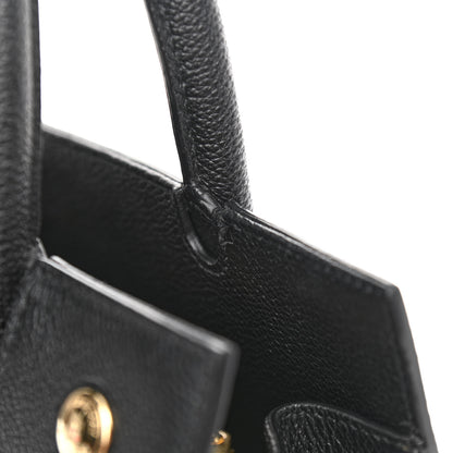 Burberry Grainy Calfskin Mini Two Handle Title Bag Black 10 of 10
