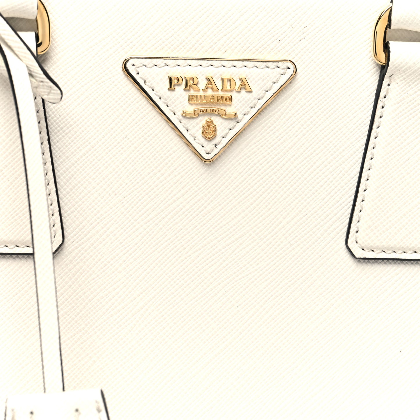 Saffiano Lux Small Bi-Color Galleria Double Zip Tote Black White