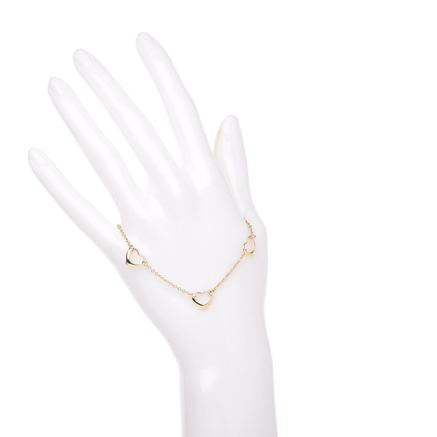 Tiffany 18K Yellow Gold Elsa Peretti 5 Open Heart Bracelet 2 of 3