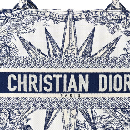 Christian Dior Canvas Embroidered Medium Reve d'Infini Book Tote Blue 8 of 12