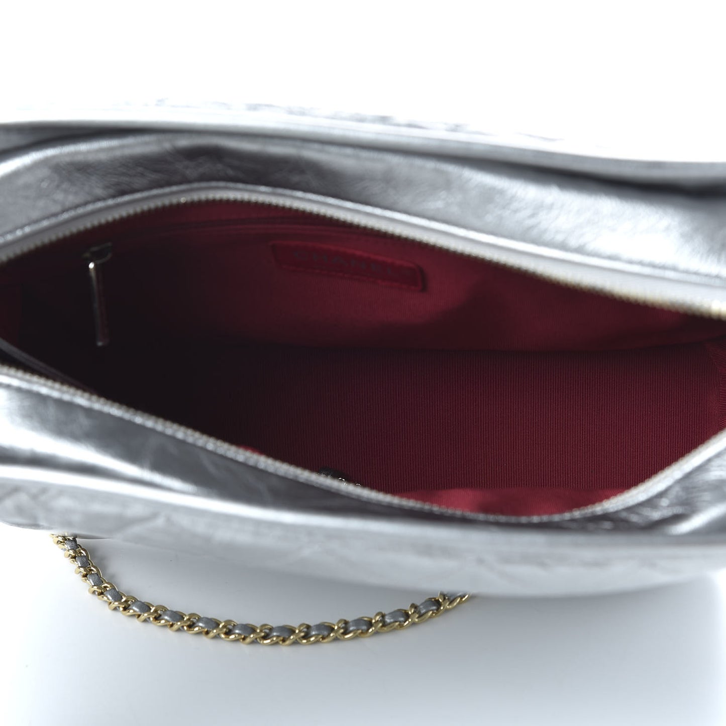 Metallic Lambskin Calfskin Quilted Medium Gabrielle Hobo Silver