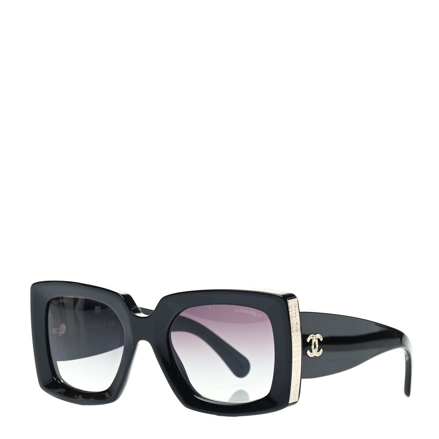 Chanel Acetate Rectangle Sunglasses 5435 Black 1 of 6