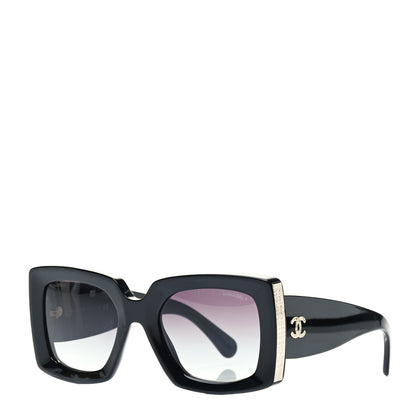 Chanel Acetate Rectangle Sunglasses 5435 Black 1 of 6