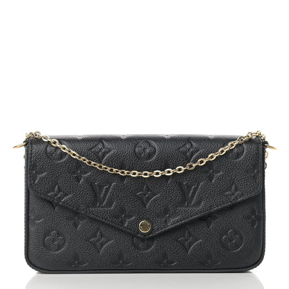 Louis Vuitton Empreinte Pochette Felicie Chain Wallet Black 3 of 13