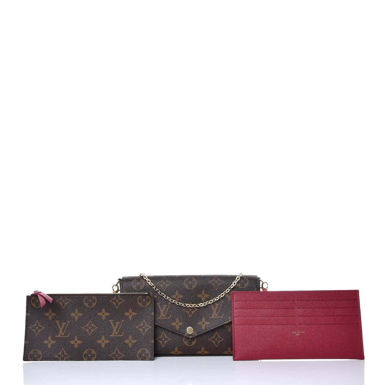 Louis Vuitton Monogram Pochette Felicie Chain Wallet Fuchsia 12 of 13