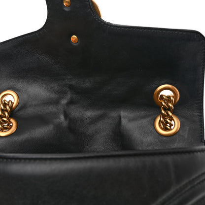 Gucci Calfskin Matelasse Small GG Marmont Shoulder Bag Black 11 of 12