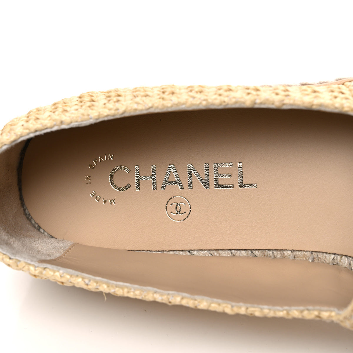 Chanel Braided Fabric Lambskin CC Espadrilles 42 Beige Black 9 of 11