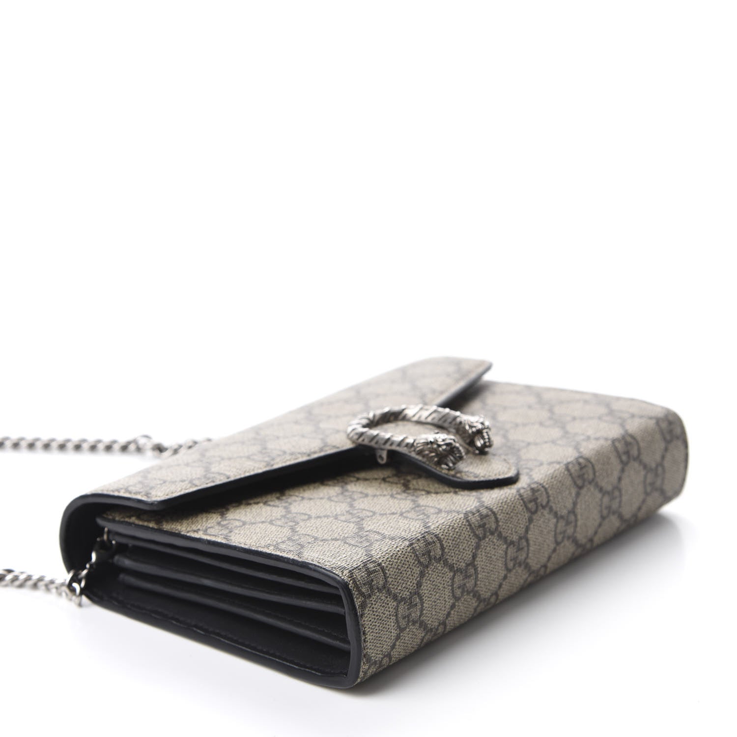 Gucci GG Supreme Monogram Mini Dionysus Chain Wallet Beige Black 4 of 11
