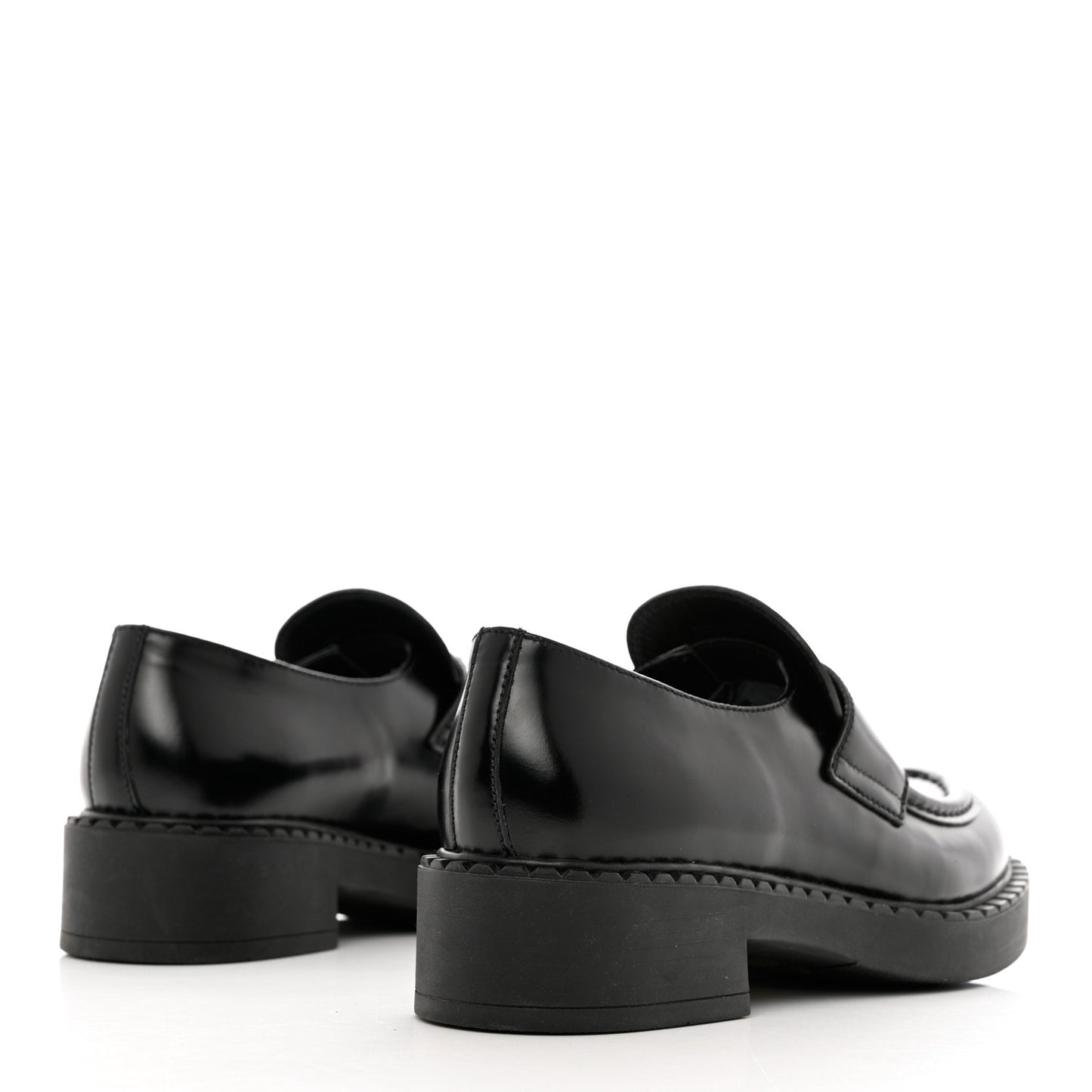 Spazzolato Metal Triangle Logo 50mm Loafers 39 Black