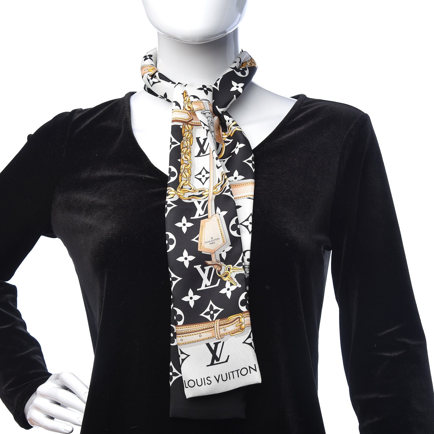 Louis Vuitton Silk Monogram Confidential Bandeau Black 2 of 4