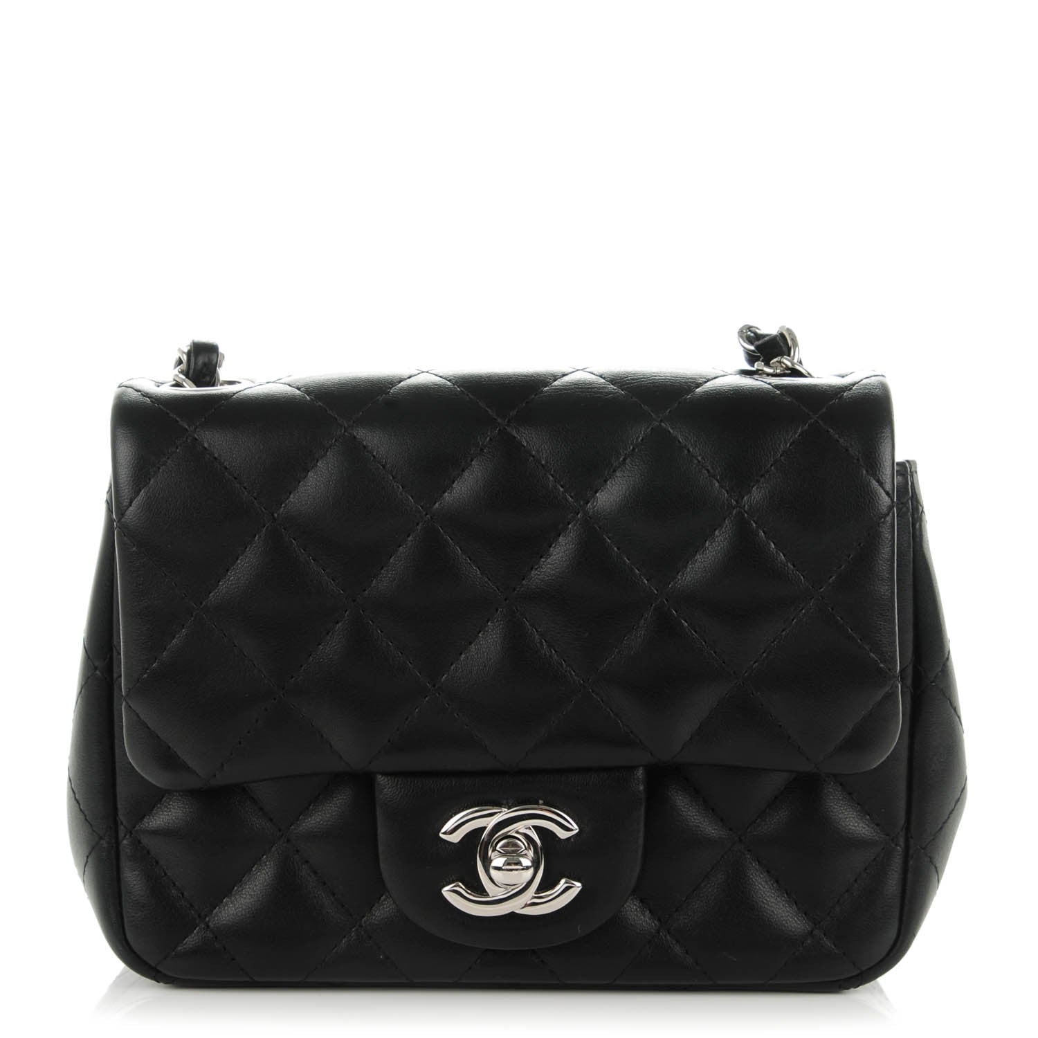 Chanel Lambskin Quilted Mini Square Flap Black 1 of 9