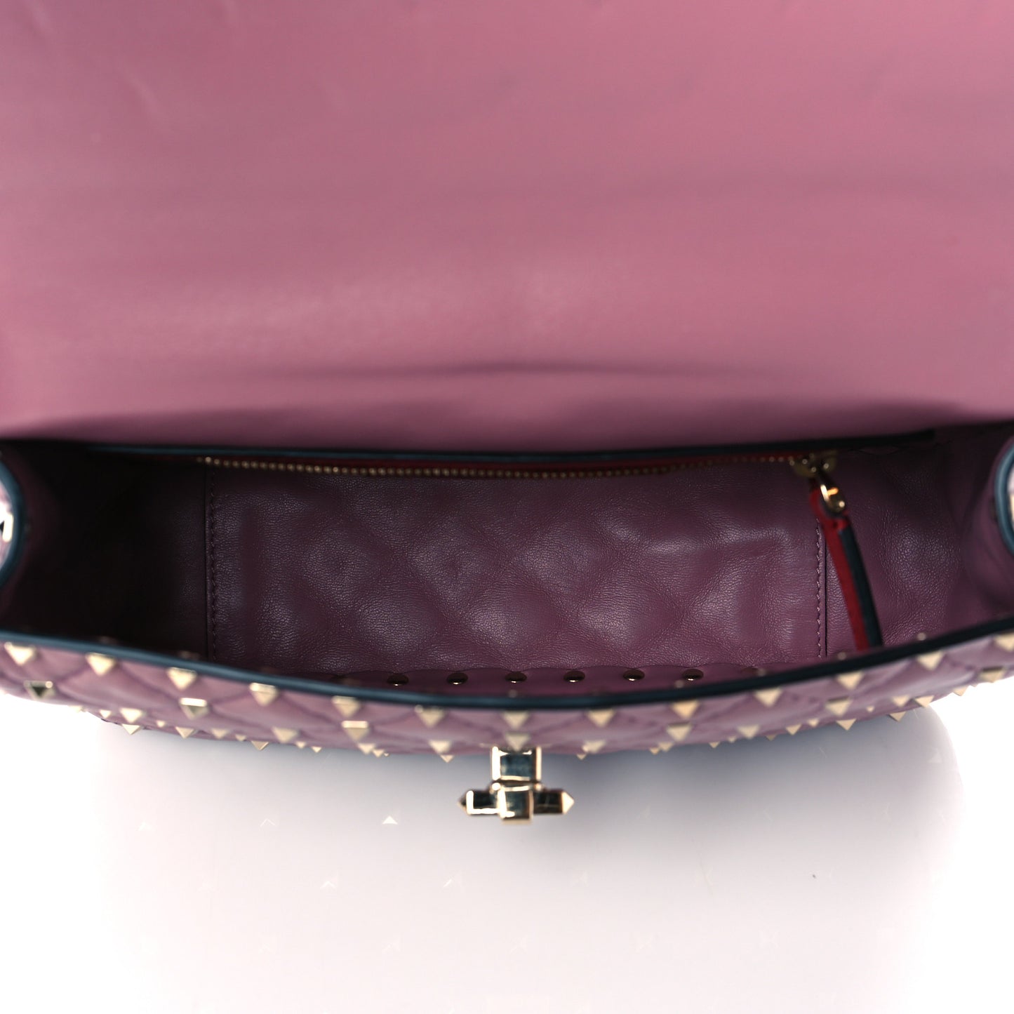 Lambskin Medium Rockstud Spike Shoulder Bag Antique Rose
