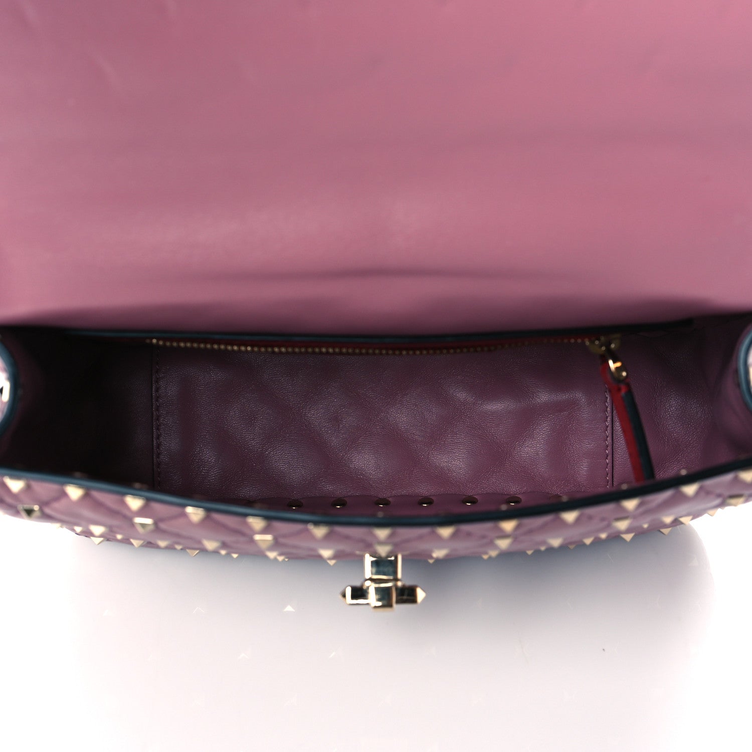 Valentino Garavani Lambskin Medium Rockstud Spike Shoulder Bag Antique Rose 4 of 8