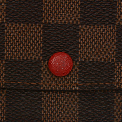 Louis Vuitton Damier Ebene Emilie Wallet Red 5 of 7