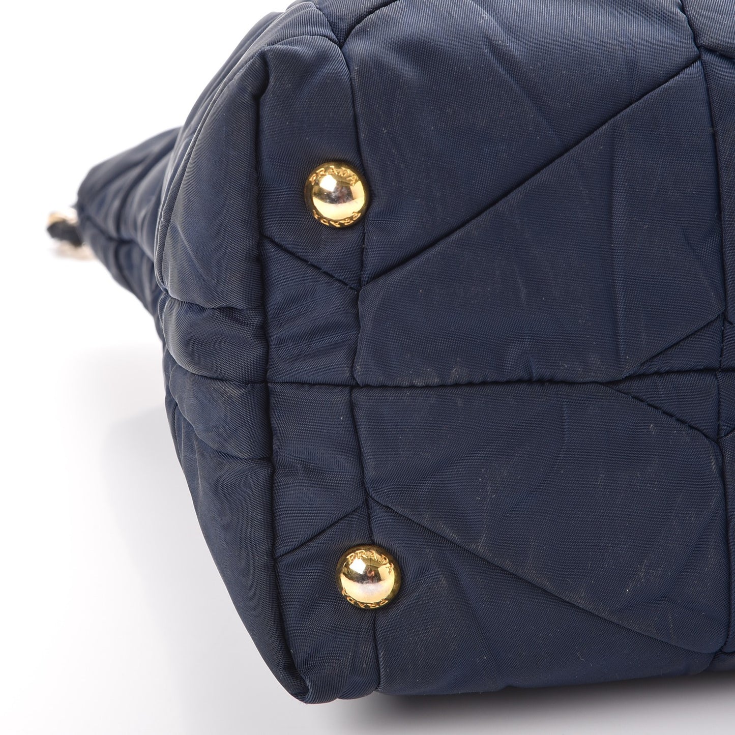 Tessuto Nylon Chevron Quilted Tote Navy