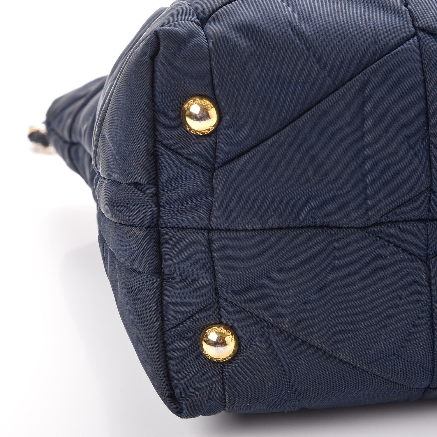 Prada Tessuto Nylon Chevron Quilted Tote Navy 11 of 13