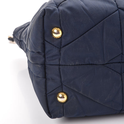 Prada Tessuto Nylon Chevron Quilted Tote Navy 11 of 13